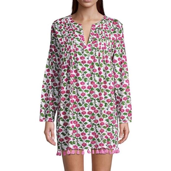 NWOT Roller Rabbit Dakini Floral Ziva Long Sleeve tunic, Lrg $118 E7 - Picture 1 of 9